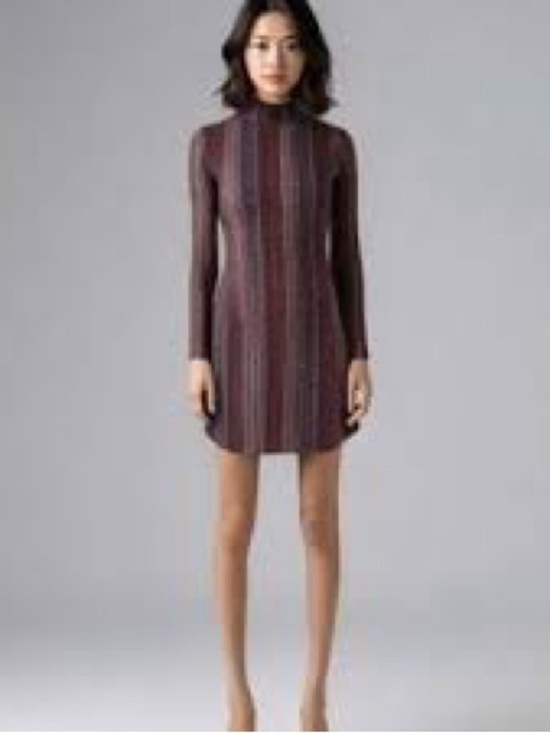 BCBGeneration Dresses & Skirts - BCBGeneration A-Line Long Sleeve Mock Neck Dress Multi Tribal Size S